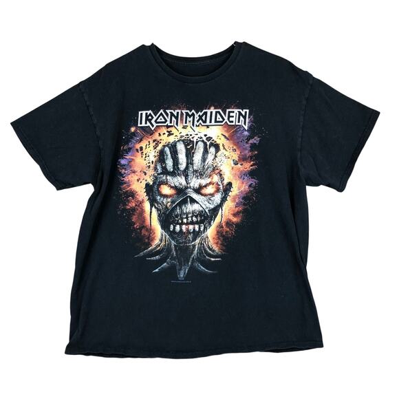 Iron Maiden Mens Shirt Black Book of Souls North America Tour Graphic Print M - Picture 1 of 11